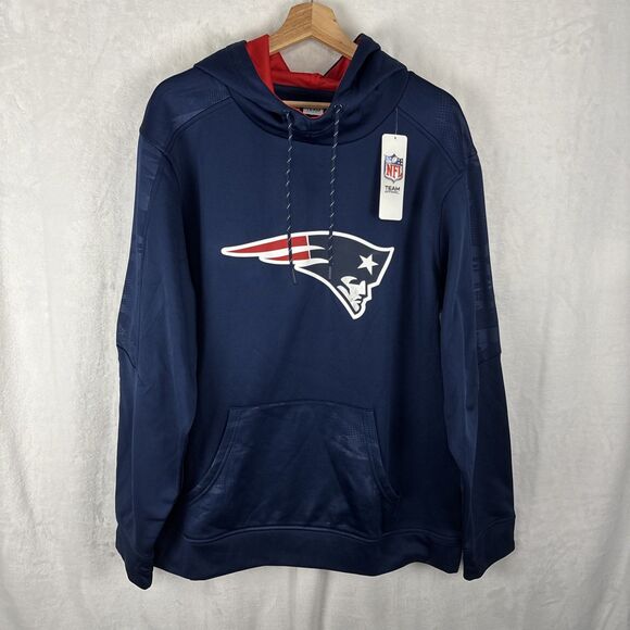 New England Patriots Pullover Hoodie NFL Team Apparel Navy Blue Size XL NWT - Picture 1 of 7